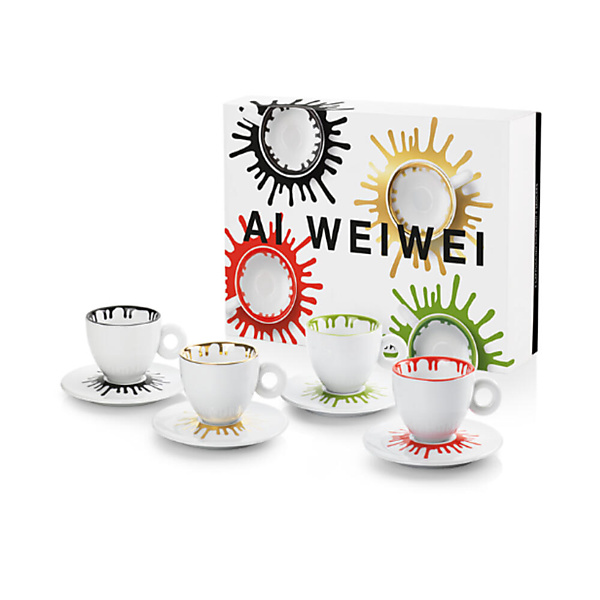 illy Collection Ai Weiwei Cappuccino Kop en Schotel 4 stuks| Bobplaza