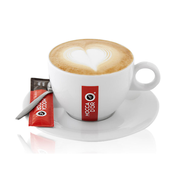 Mocca dor Cappuccino kop en schotel